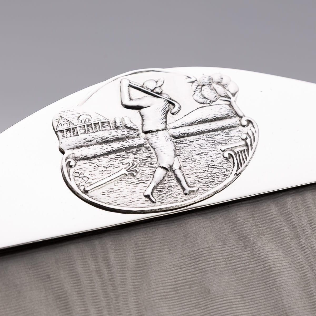 Antique 20thc English Solid Silver "Golfing" Photo Frame, Mappin & Webb C.1916 photo buy