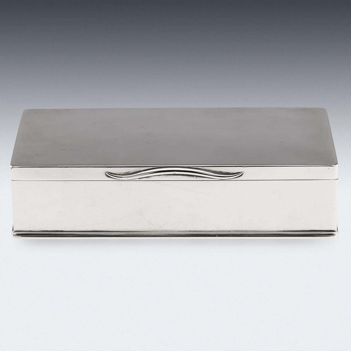 Antique 19th Century English Solid Silver Cigar Box, London C.1876 photo for sale