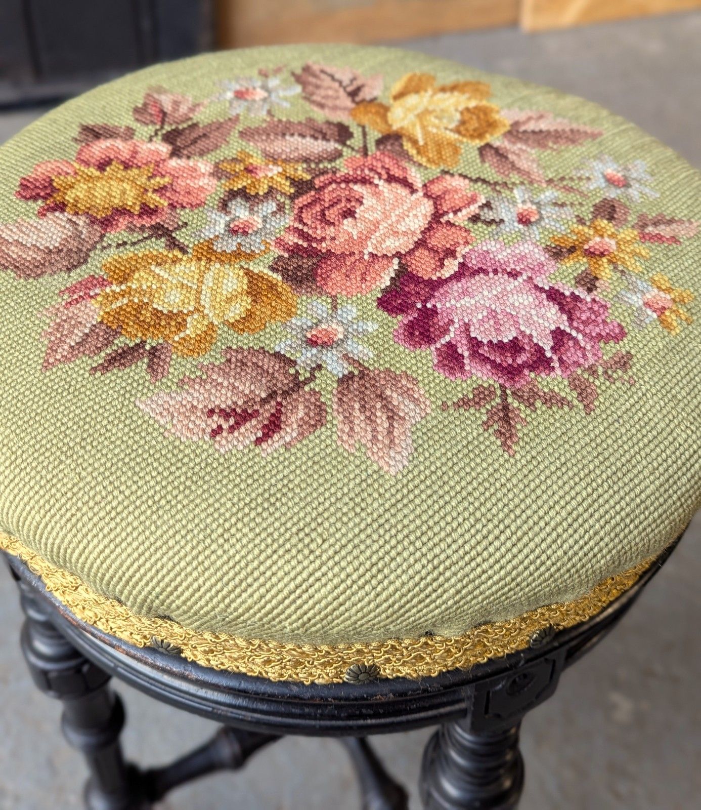 Antique Revolving Piano Stool Aesthetic Period Charles Wadman photo for sale