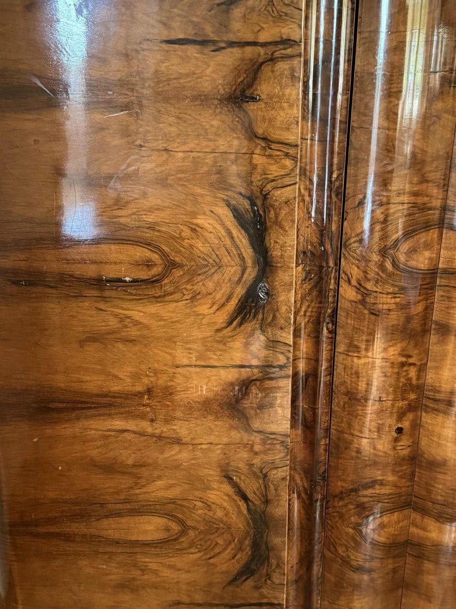 Art Deco Walnut Wardrobe, Central Europe, 1930s photo vintage