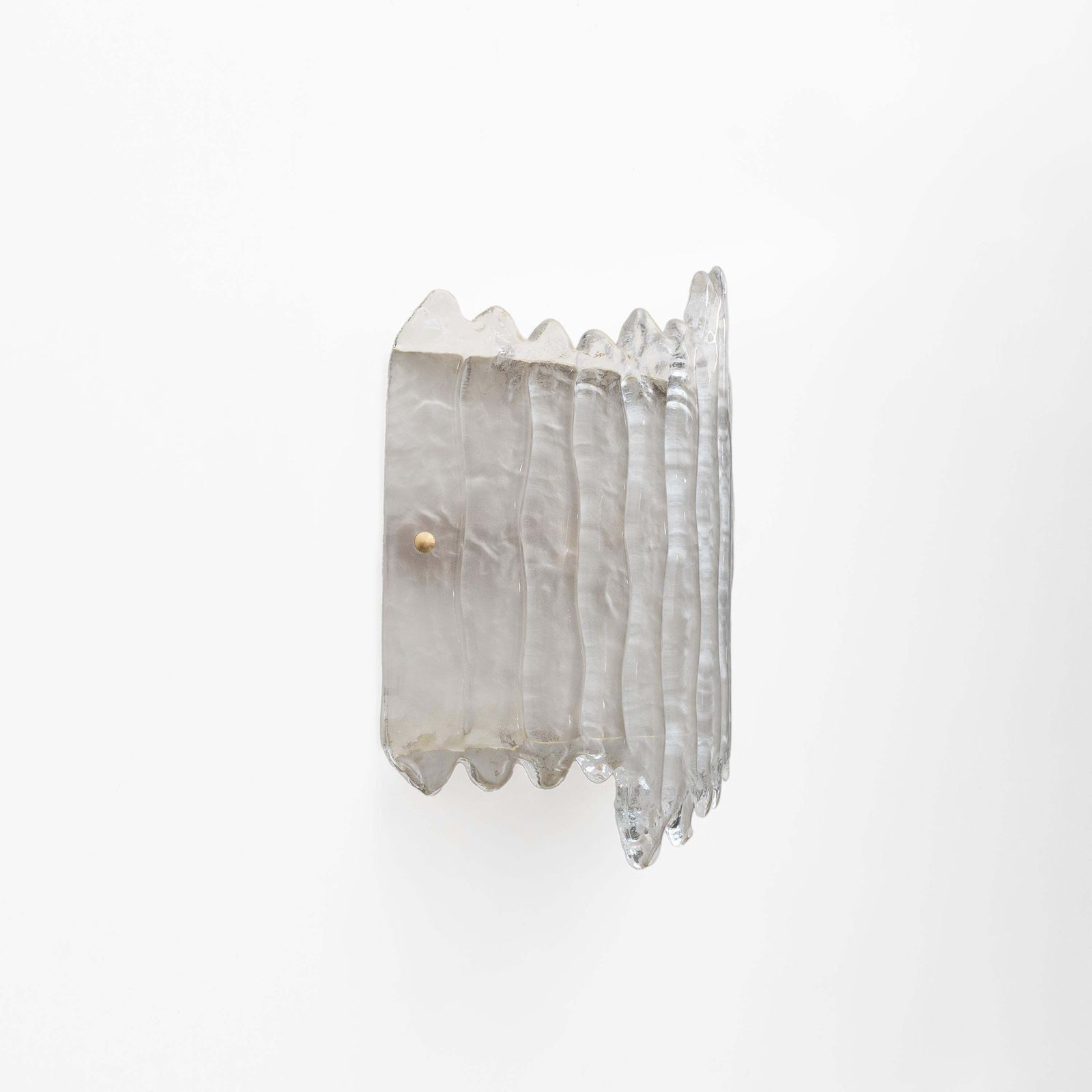 Pair Of Modern Italian Murano Glass And Brass Glacier Wall Sconces photo 2278.0