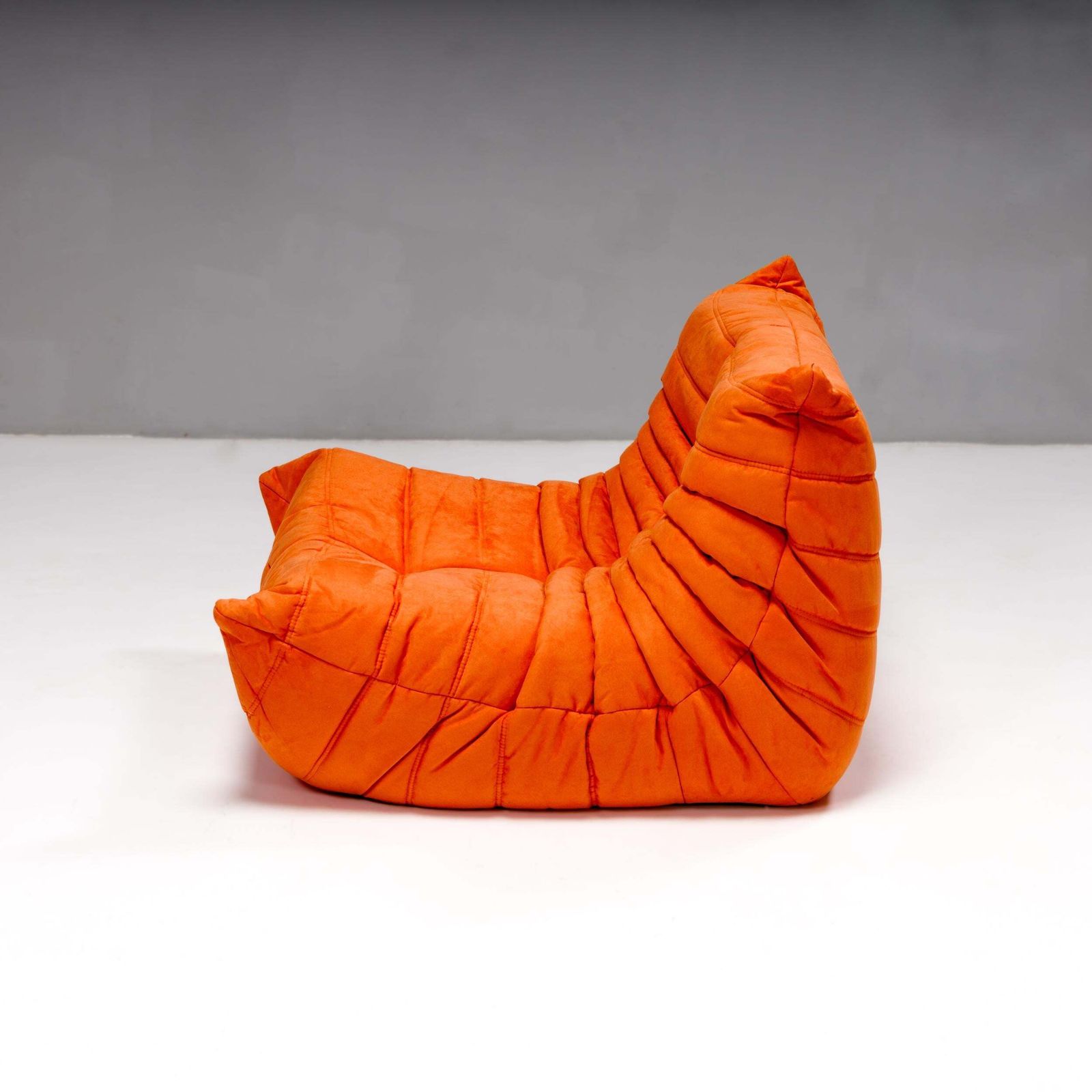 Ligne Roset By Michel Ducaroy Togo Orange Armchair And Footstool, Set Of Two photo vinterior