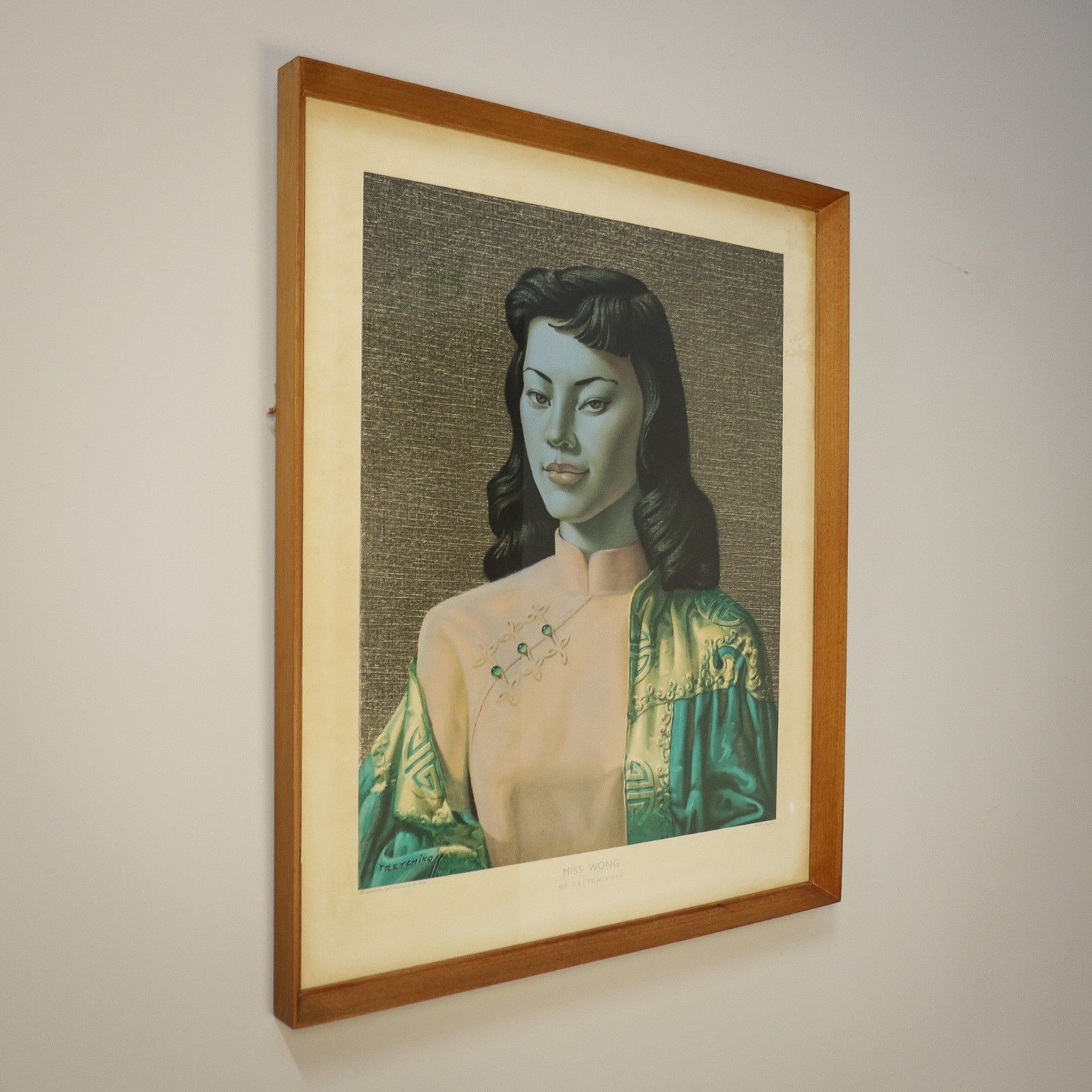 Miss Wong In Teak Frame 1970s Print By Tretchikoff photo for sale