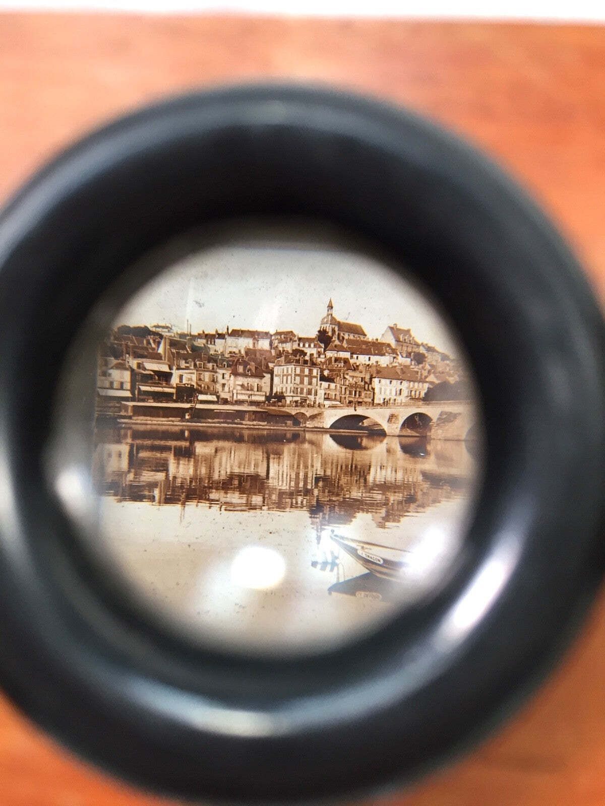 Antique French 1900s Stereoviewer / Stereoscope & Glass Slide Transparencies photo vintage