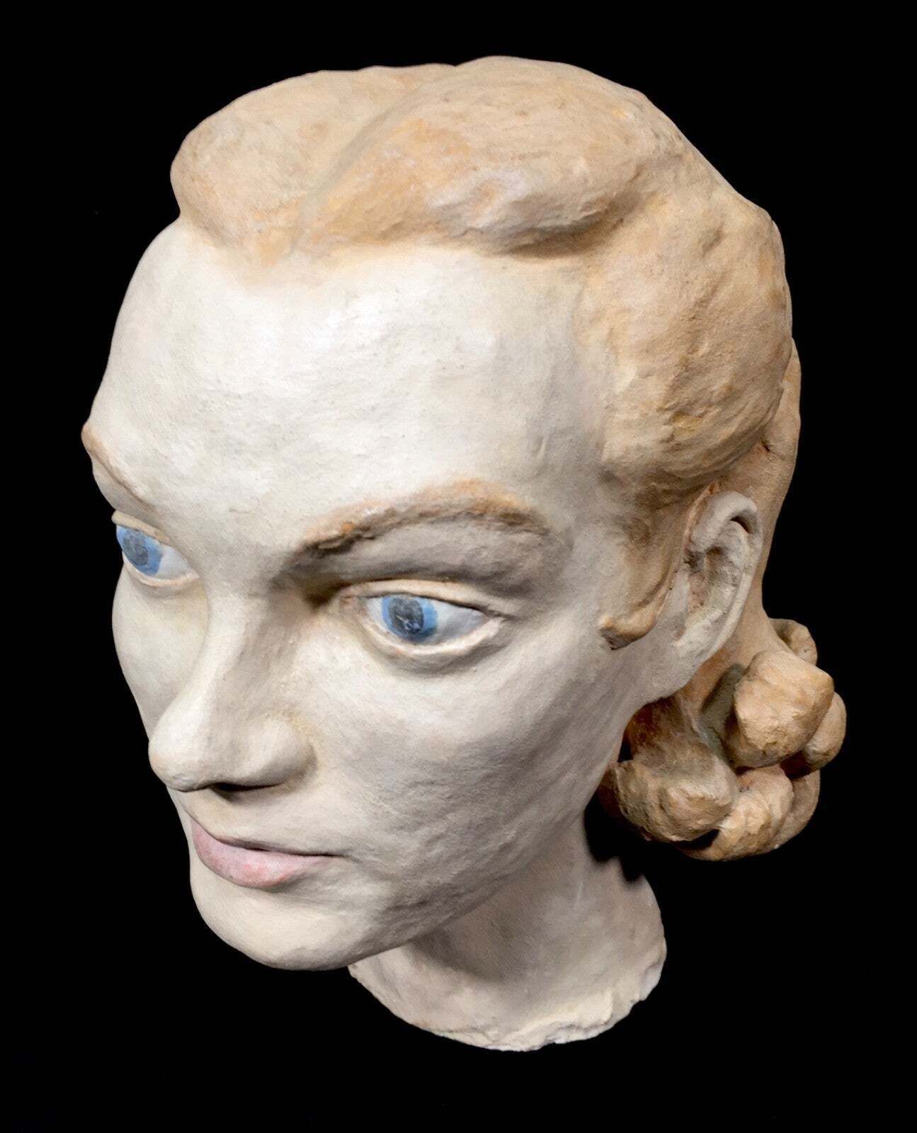Vintage Plaster Bust Sculpture By Artist William Dench / Mannequin Antique Style photo for sale