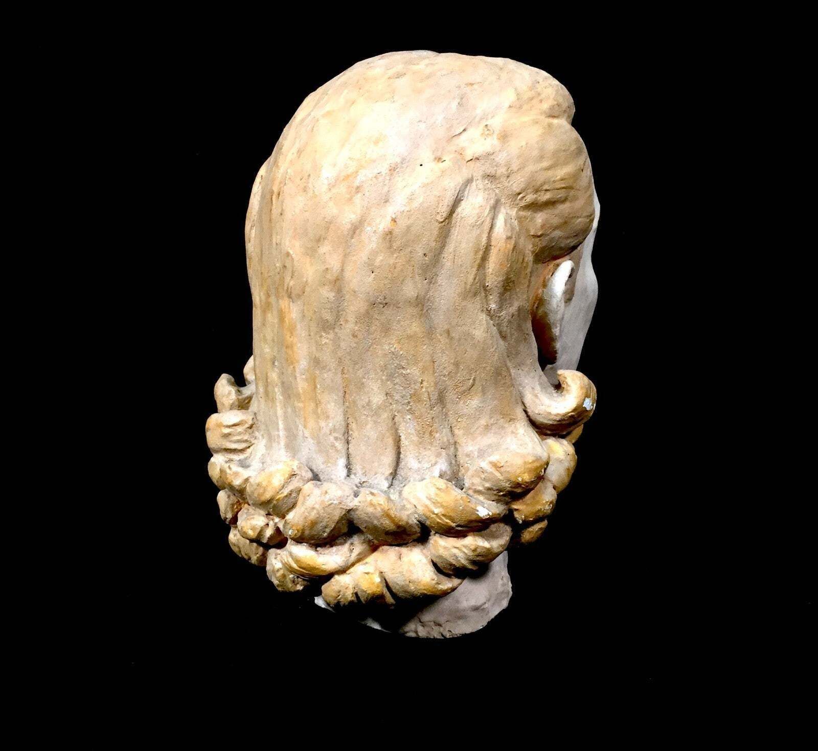 Vintage Plaster Bust Sculpture By Artist William Dench / Mannequin Antique Style photo vinterior