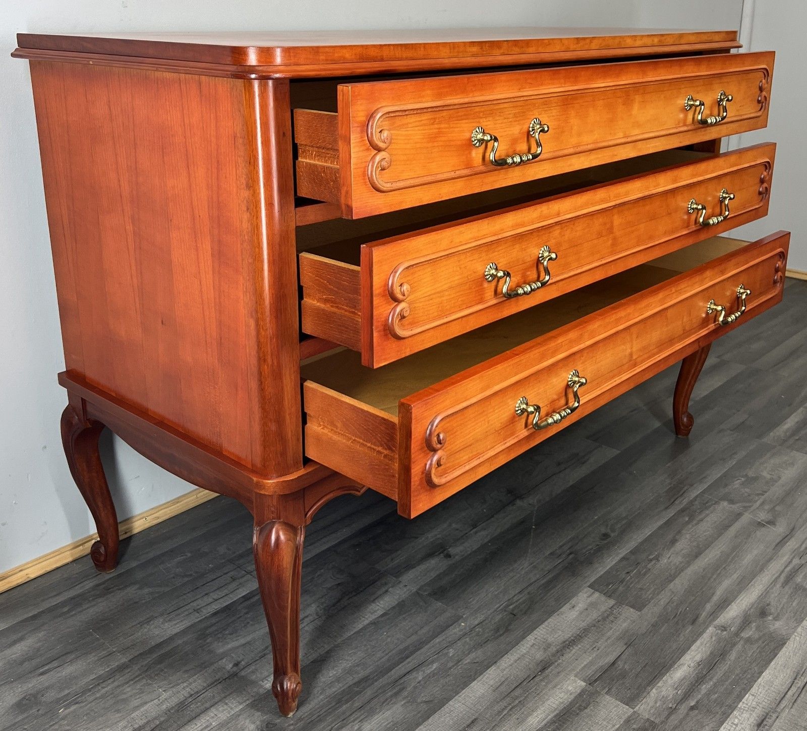 Furniture Chest Of Drawers Vintage French Louis XVI Style Carved Cabinet Lot 4322 photo