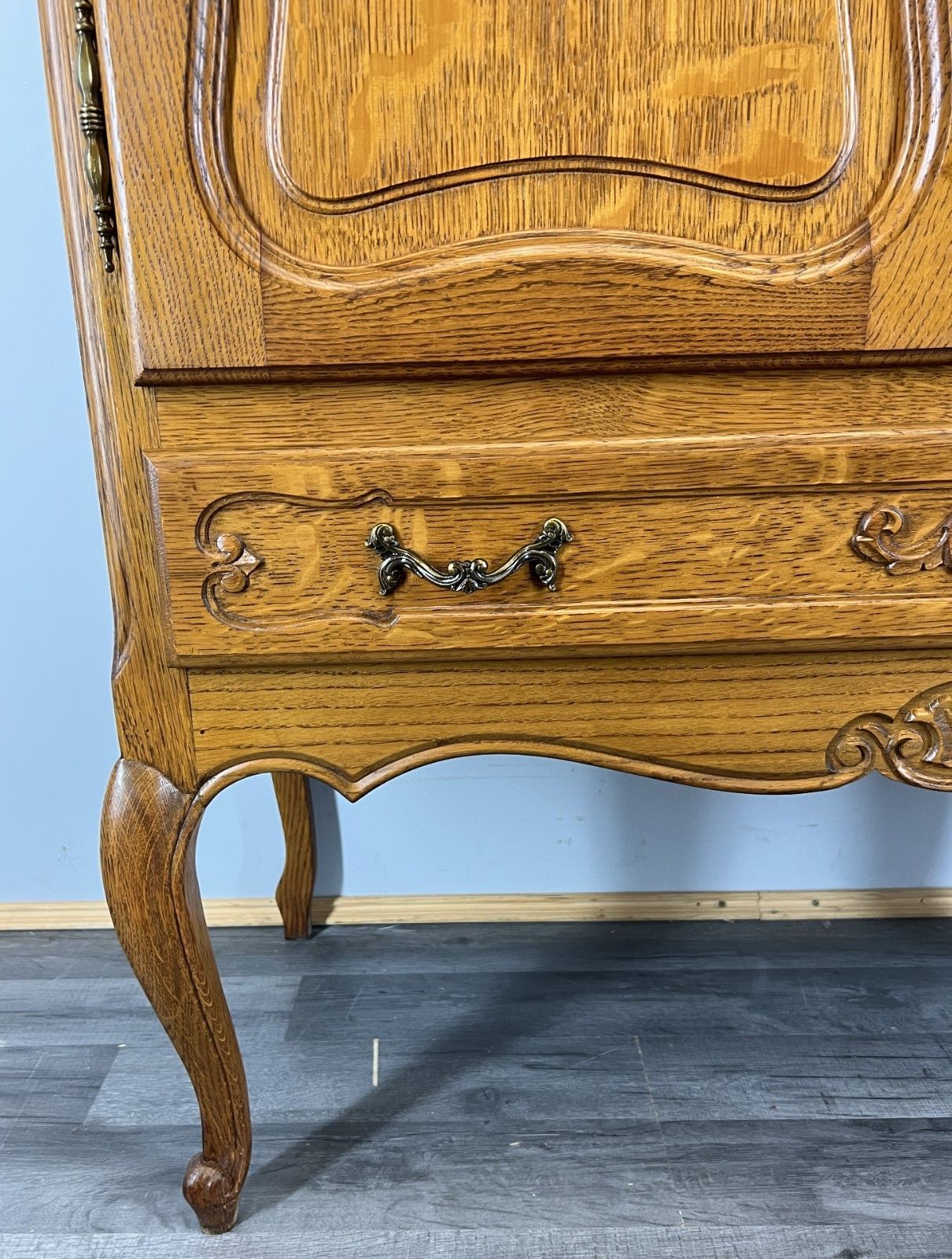Cabinet Vintage French Louis XVI Oak Sideboard Carved Panels Cupboard Lot 4332 photo 449.0