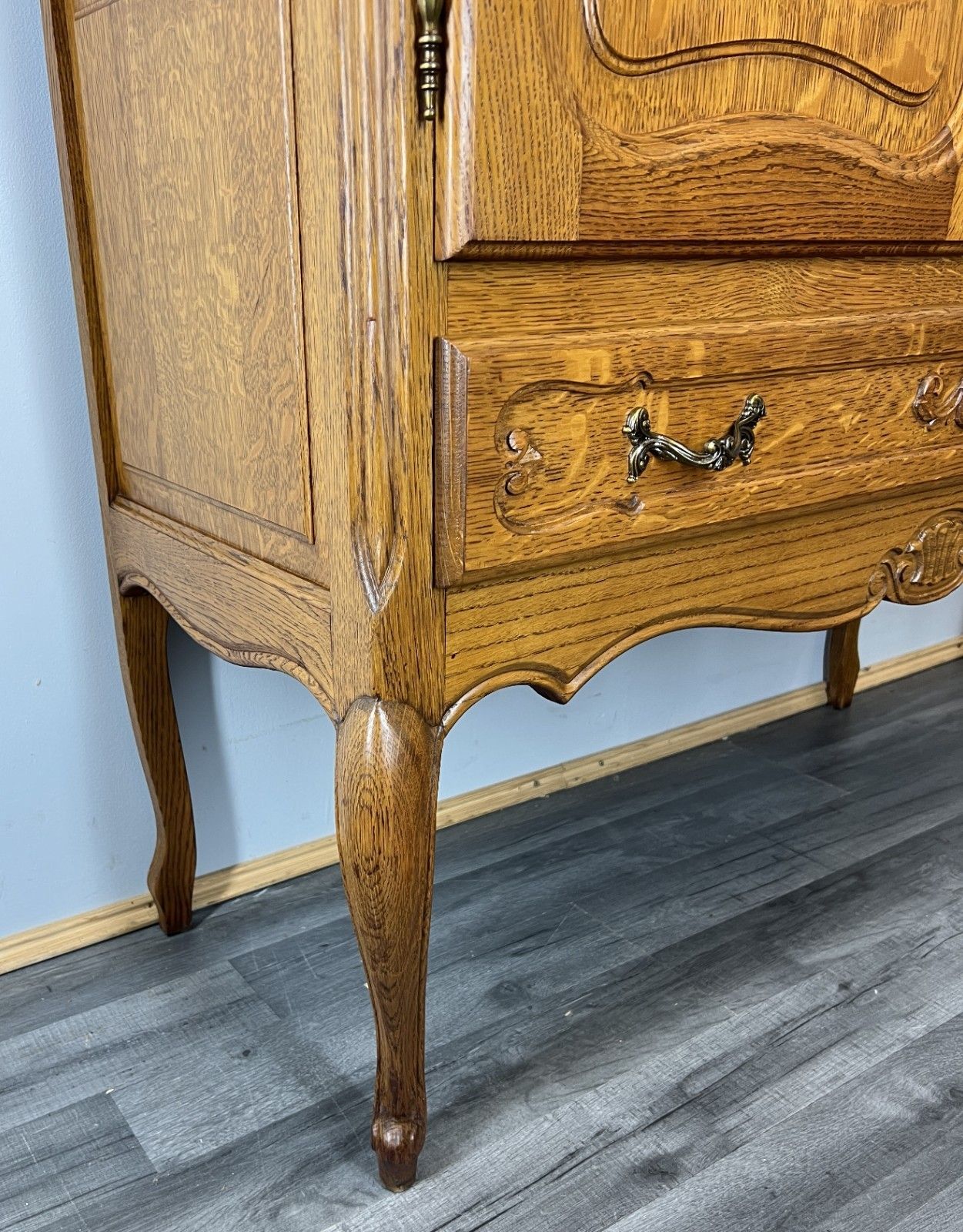 Cabinet Vintage French Louis XVI Oak Sideboard Carved Panels Cupboard Lot 4332 photo buy