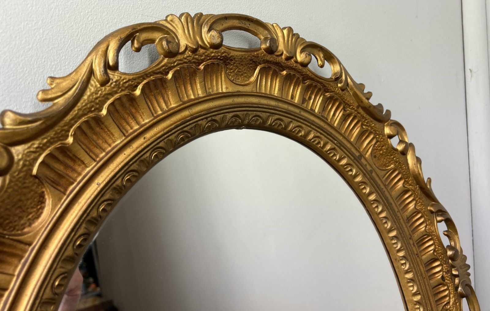 Vintage French Oval Wall Mirror With Ornate Rococo Frame Wall Decor Lot 4358 photo 144.0