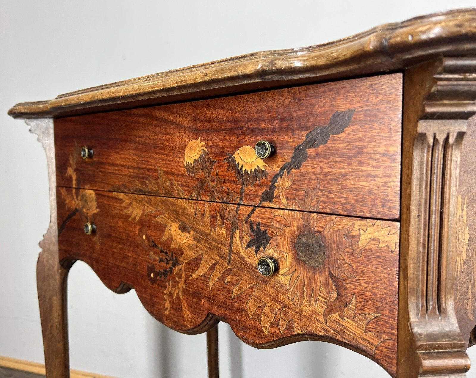 photo for sale Cabinet Vintage French Louis XVI Style Oak Sideboard Carved Cupboard Lot 4290