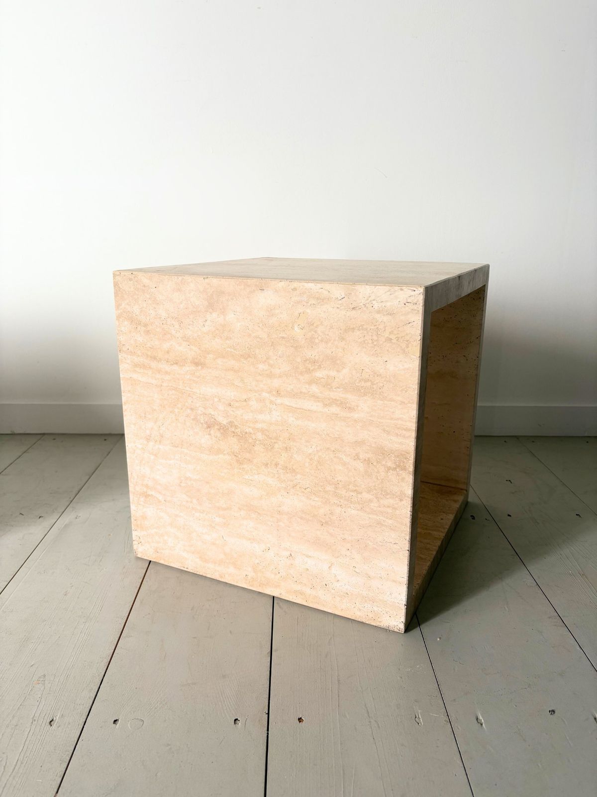 photo buy Travertine Marble Cube Tables Vintage 20th Century Italian Side Table Stools, Set Of Two
