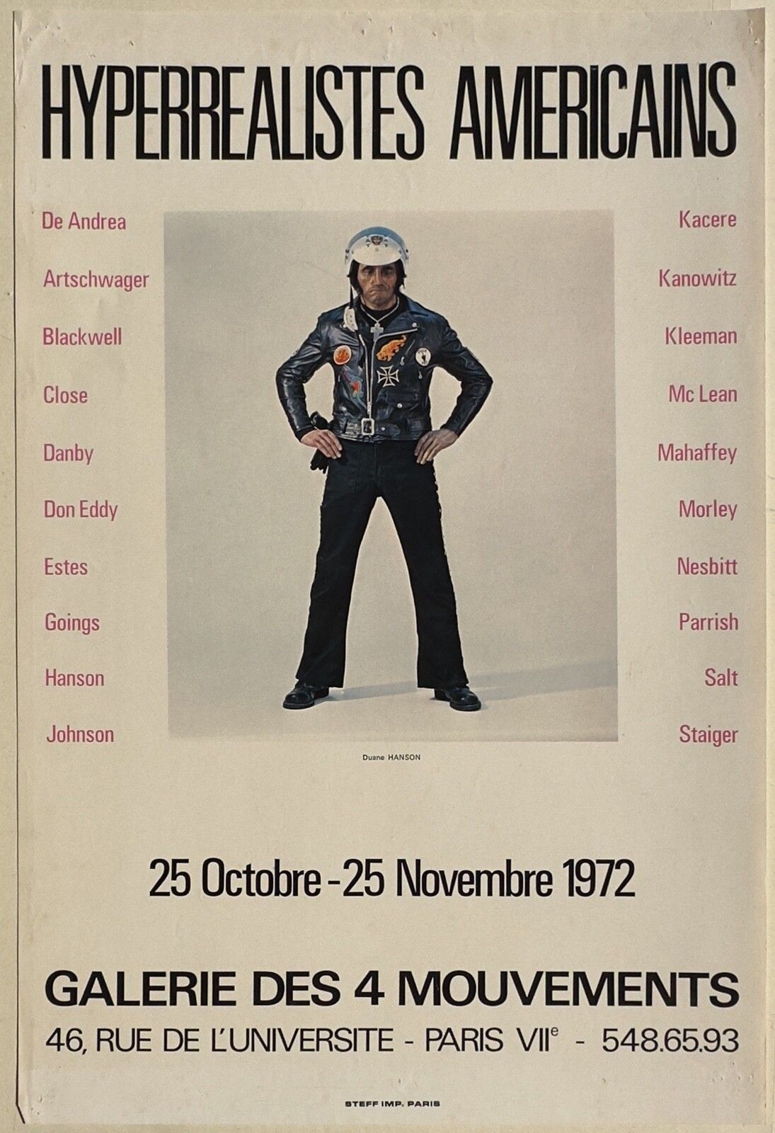 Duane Hanson Poster Poster Poster American Hyperrealism Expo Paris 1972