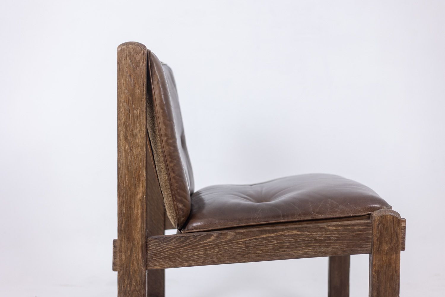 Pair Of Oak Fireside Chairs, Upholstered In Leather, 1960s photo vintage