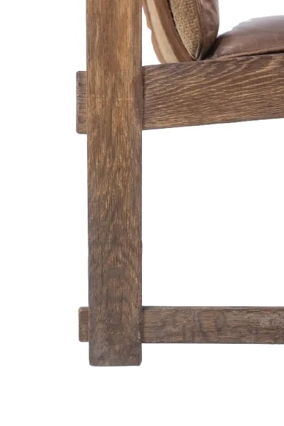 photo furniture Pair Of Oak Fireside Chairs, Upholstered In Leather, 1960s