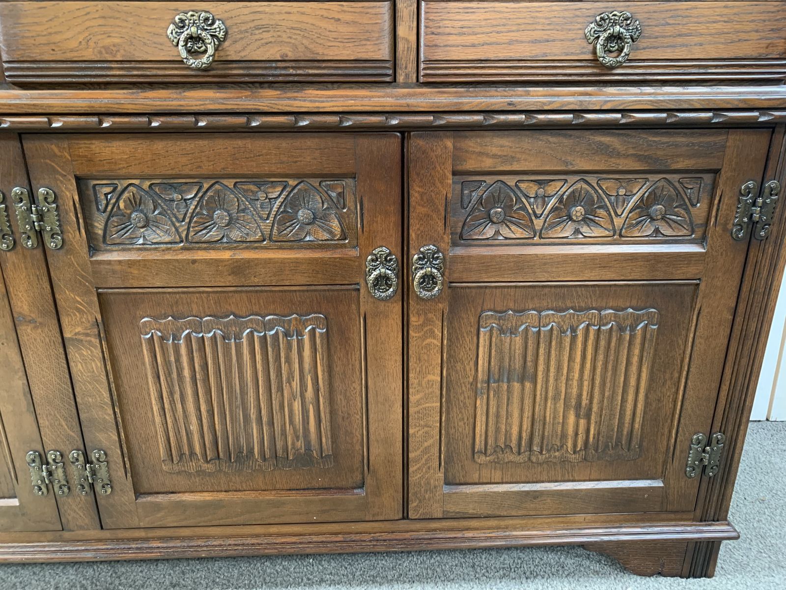 Old Charm Sovereign Dresser Sideboard With A Light Oak Finish. photo vintage