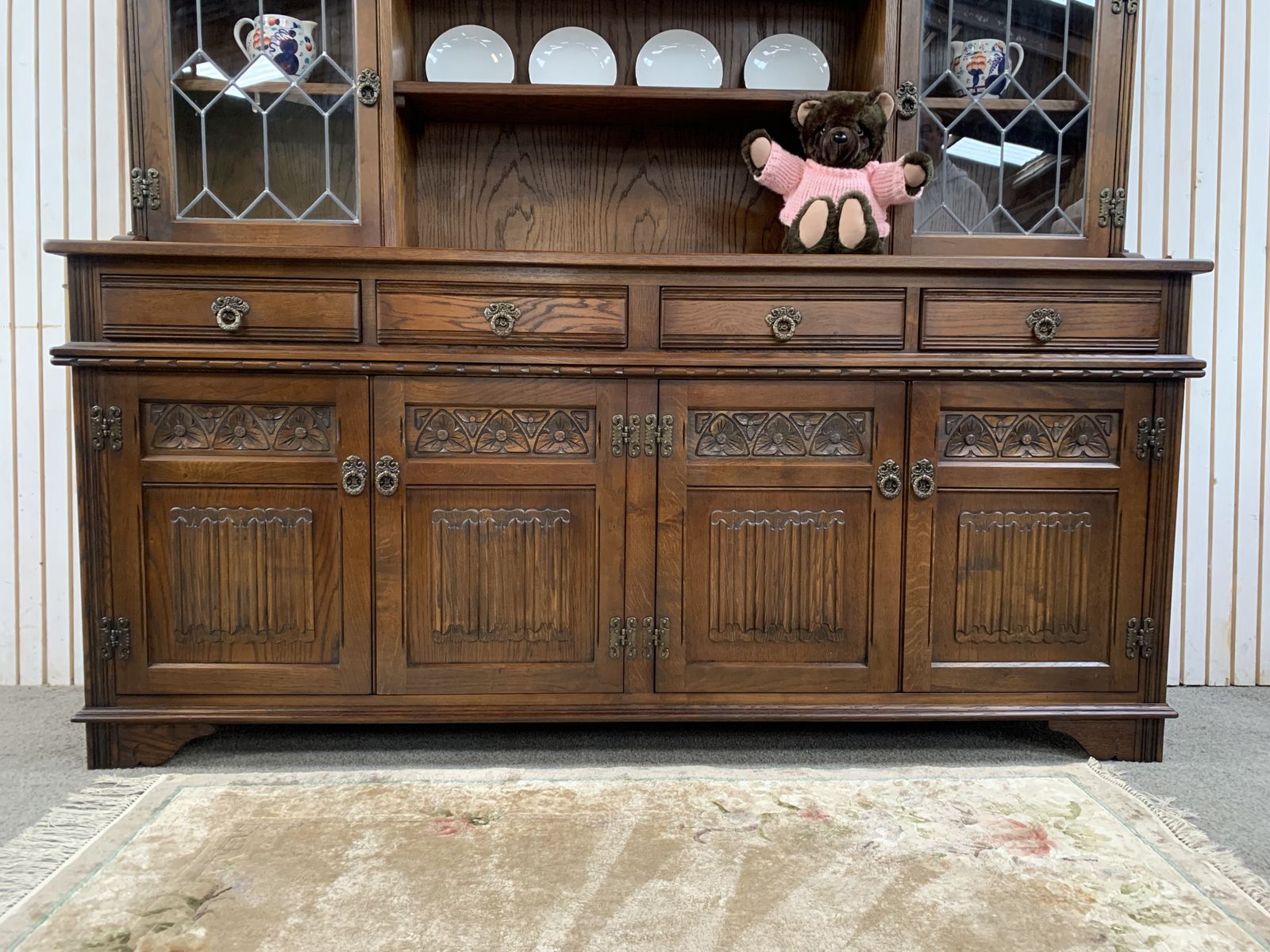 Furniture Old Charm Sovereign Dresser Sideboard With A Light Oak Finish. photo