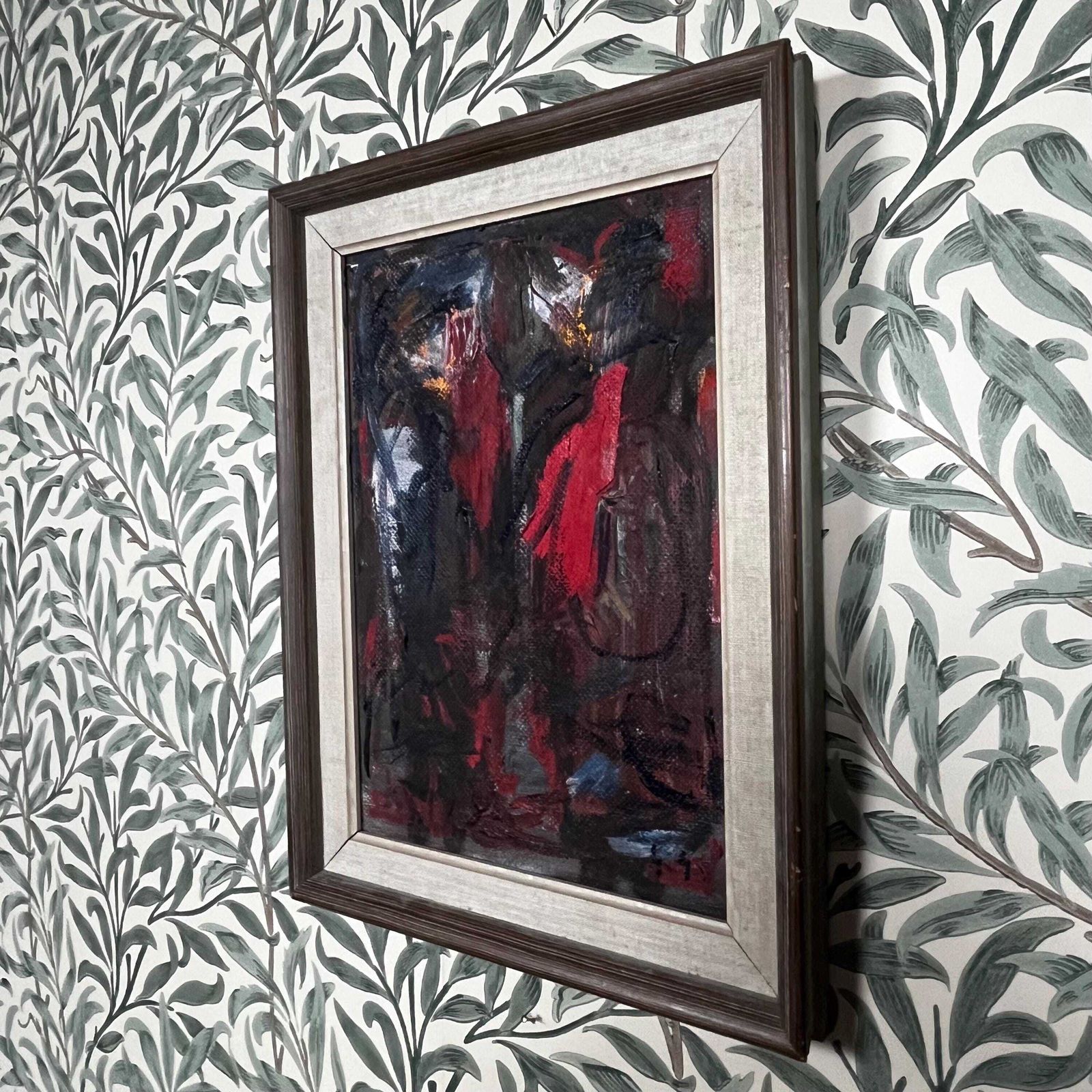 Abstract, 1958, Swedish Artist Gustav Gunnarsson, Oil Painting On Board photo vinterior