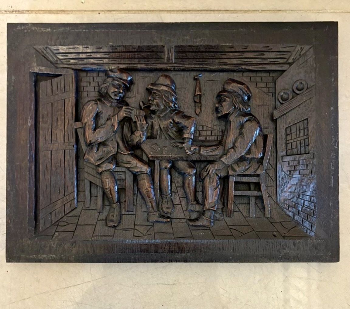 Set Of Nine Antique 19th Century Hand Carved Oak Panels photo Home Decor