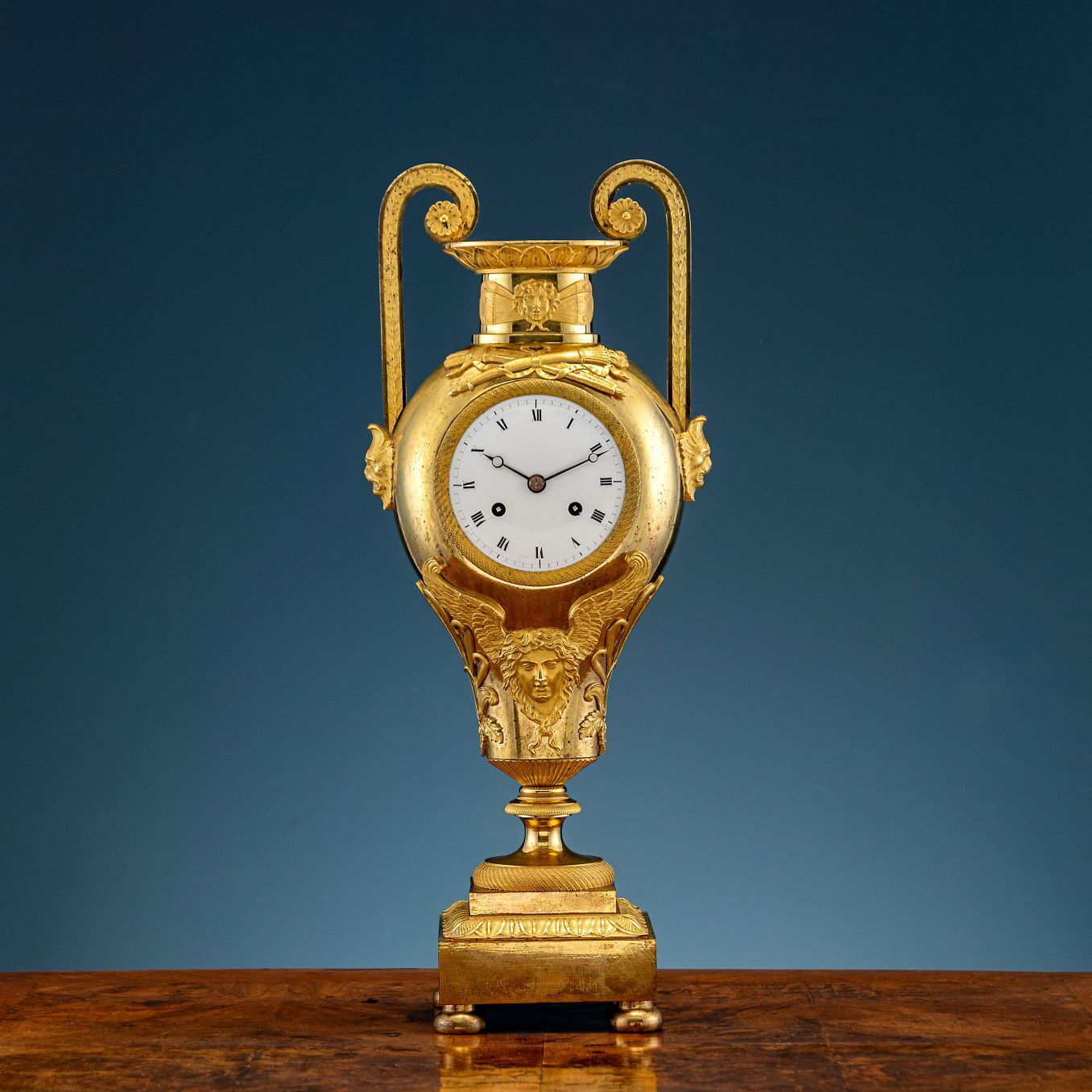 Antique Clock Empire Gilded Bronze France XIX Century