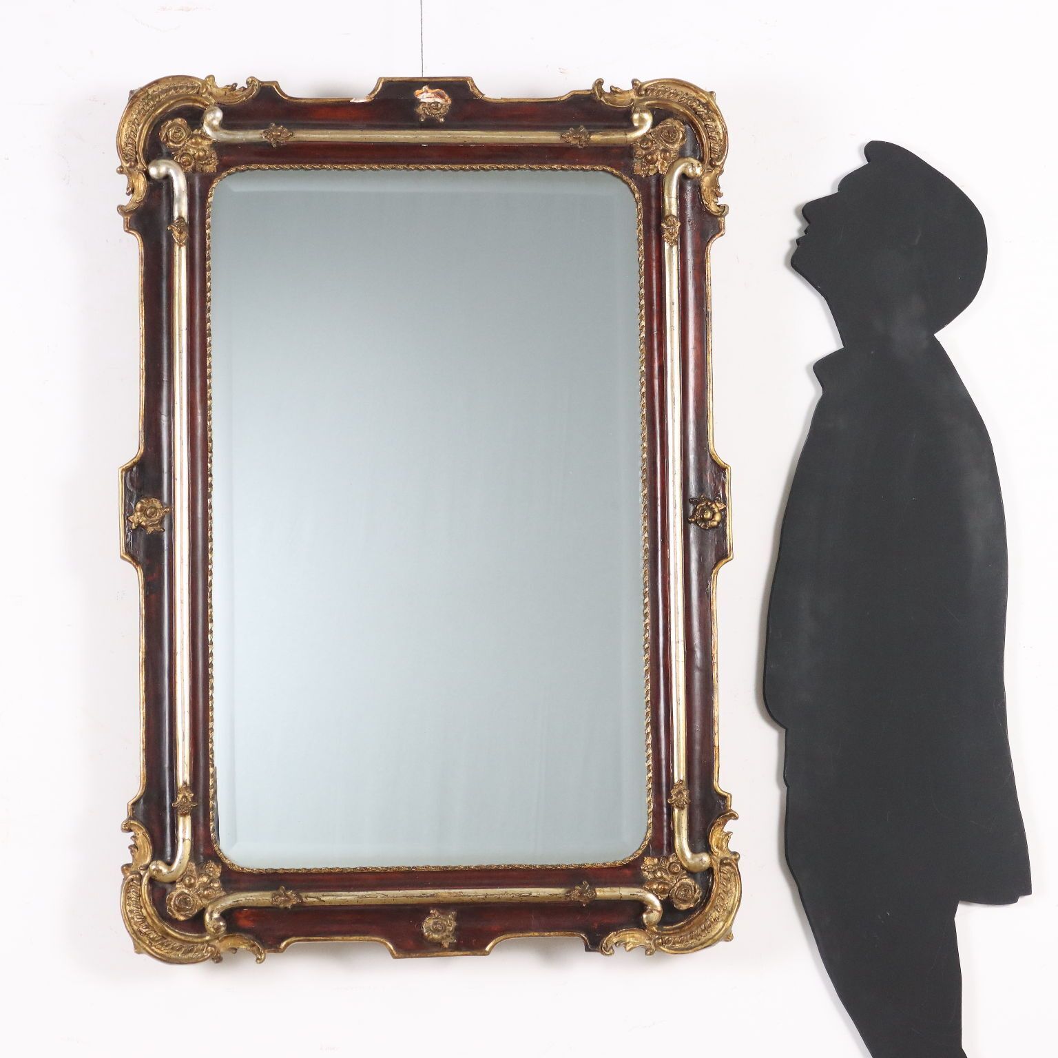 Antique Mirror Lacquered Gilded Wood France XIX Century photo furniture