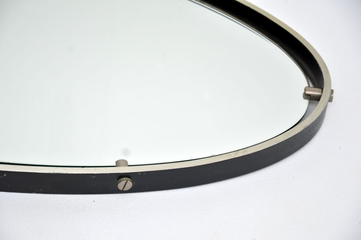 Vintage Steel, Leather And Rope Mirror photo 618.0