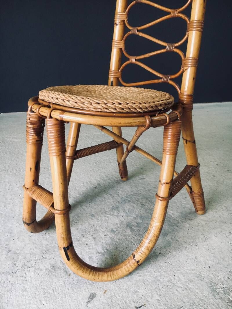 650.0 Midcentury Design High Back Bamboo Chair By Rohé Noordwolde, 1960's Netherlands photo