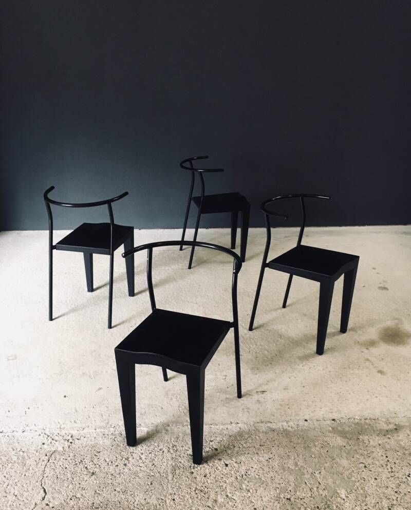 Postmodern Design DR. Glob Dining Chair Set By Philippe Starck For Kartell, Italy 1980's photo furniture