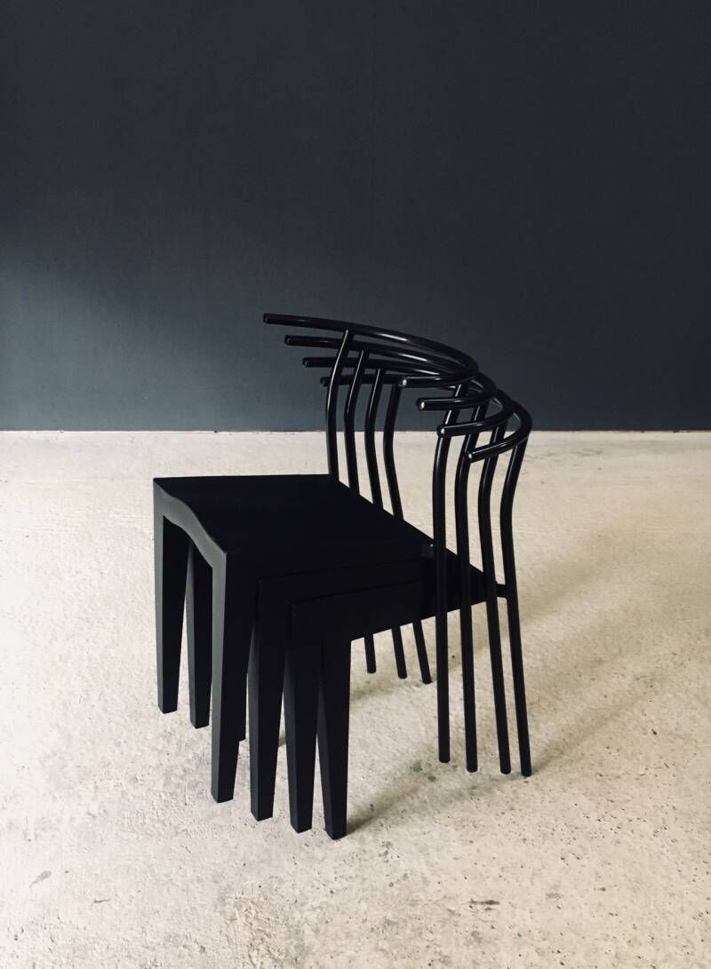 Furniture Postmodern Design DR. Glob Dining Chair Set By Philippe Starck For Kartell, Italy 1980's photo