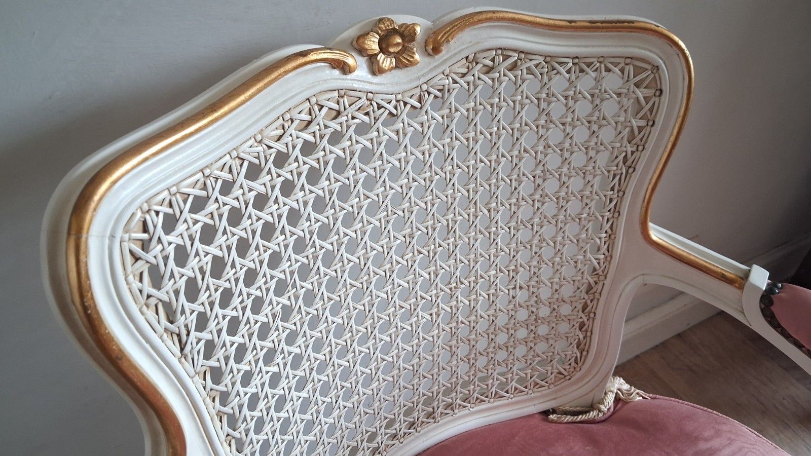 Beautiful French Louis XV  Cream And Gilt Upholstered Armchair /Bedroom Chair photo 330.0