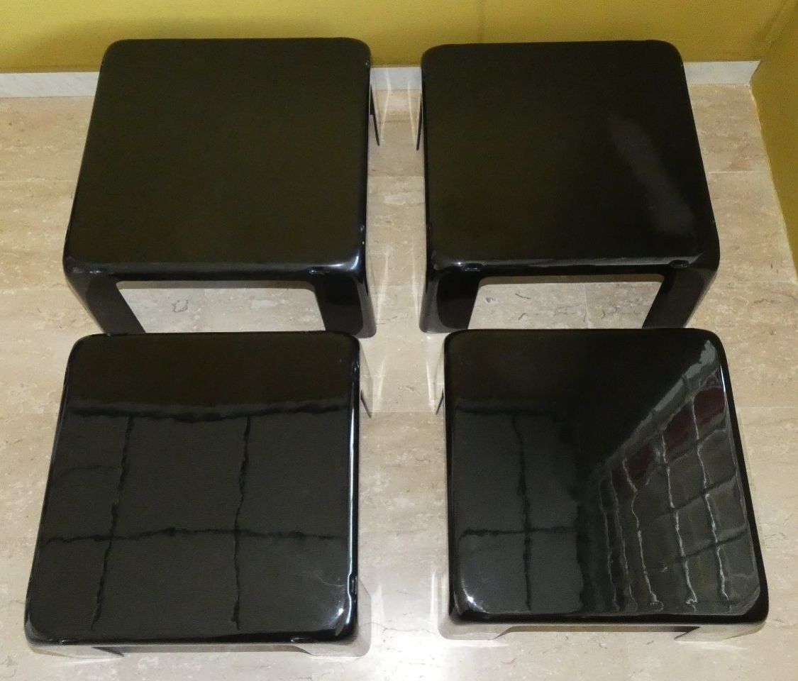 Set Of 4 "Quattro Gatti" Stackable Tables By Mario Bellini For C&B Italia, 1967 photo Furniture
