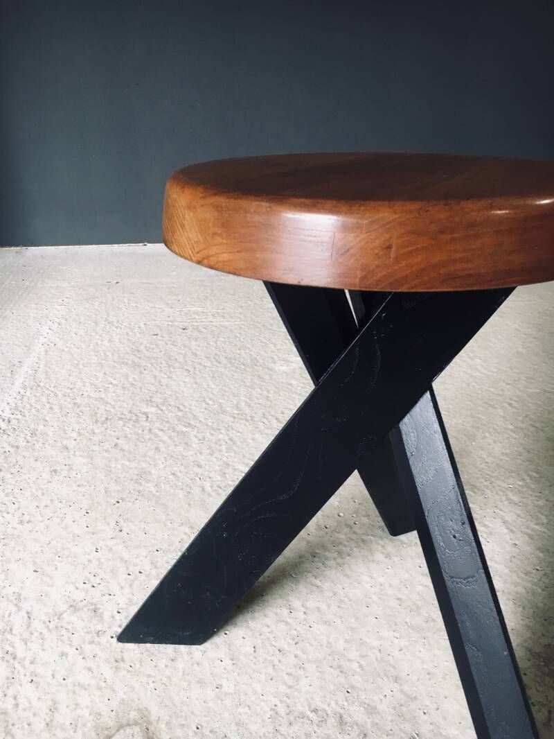 Modernist Design S31 Stool By Pierre Chapo, 1970's France photo vintage