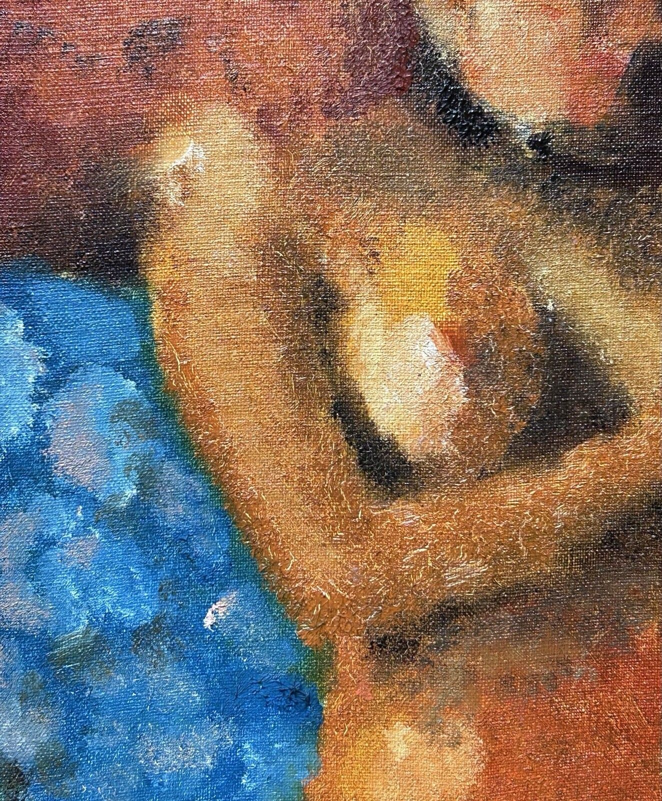 1920s Original Expressionist Oil On Canvas – Young Woman, Nude Portrait photo buy
