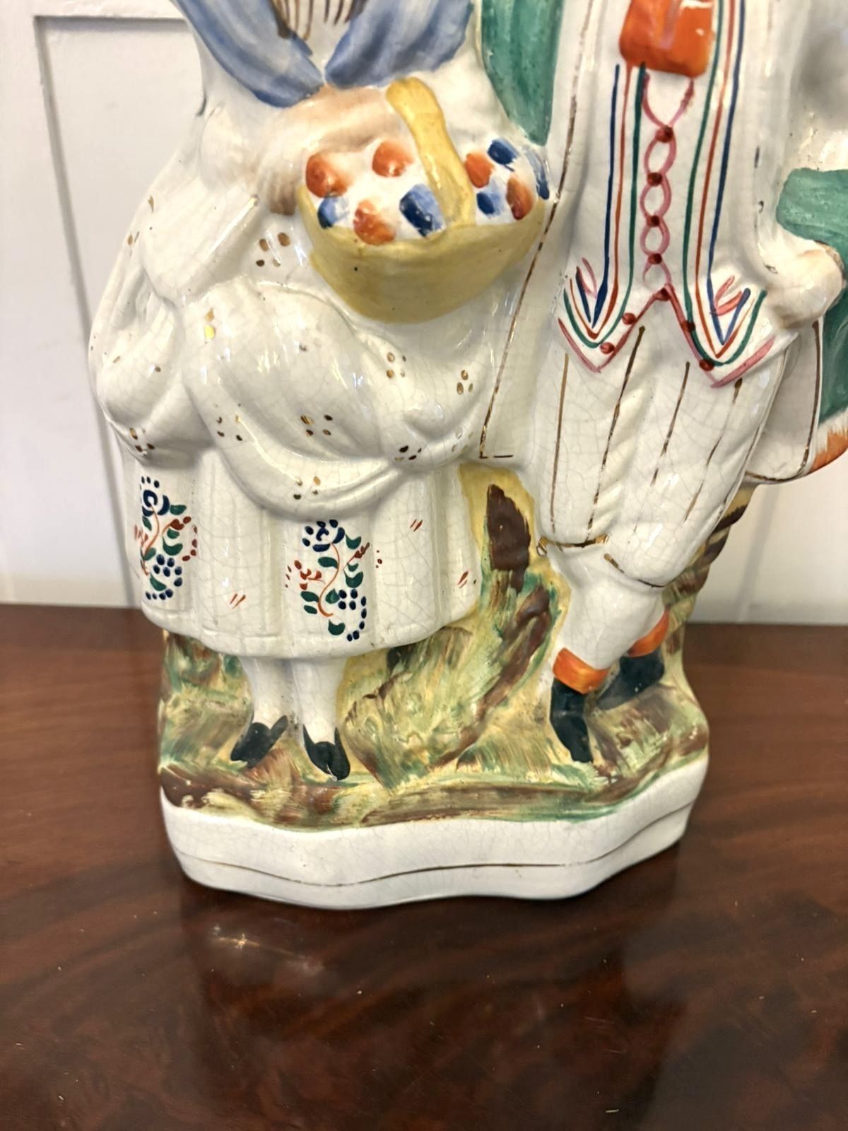 Antique Staffordshire Flatback Of A Country Couple photo buy