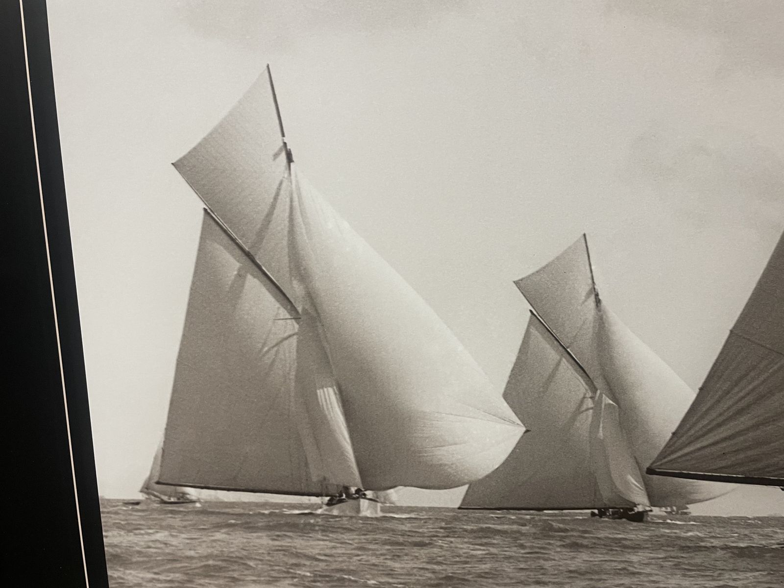 Large Vintage Framed Sailing Print By Beken Of Cowes Isle Of Wight photo vintage