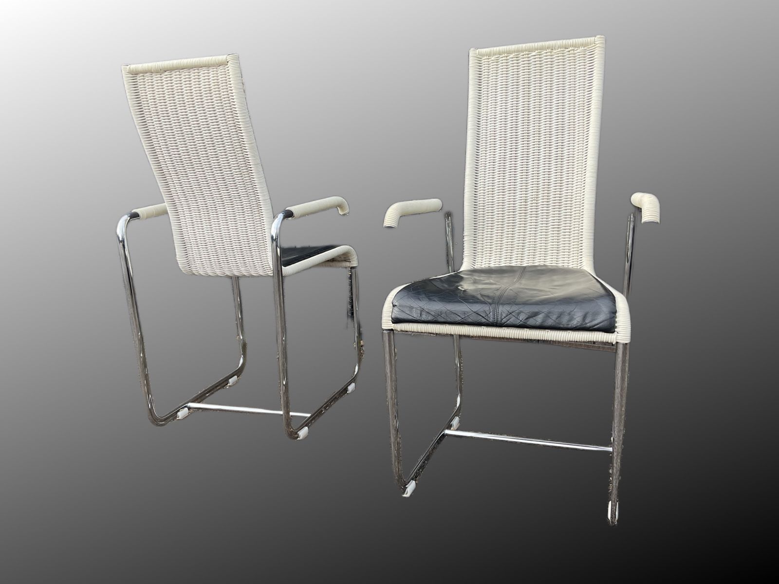 D20 Stainless Steel Leather Wicker Chairs For Tecta, Bauhaus Style photo Furniture