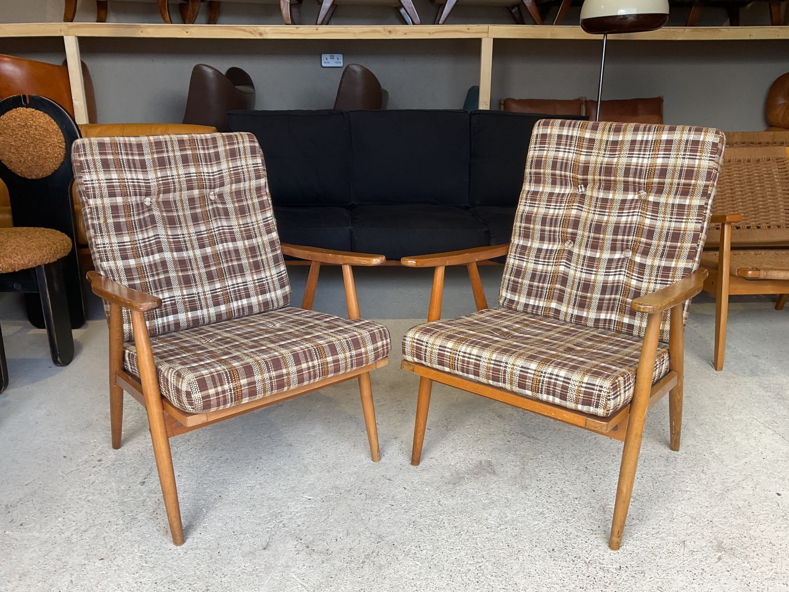Mid Century Armchairs By Ton Set Of 2 In Vintage Style photo vinterior