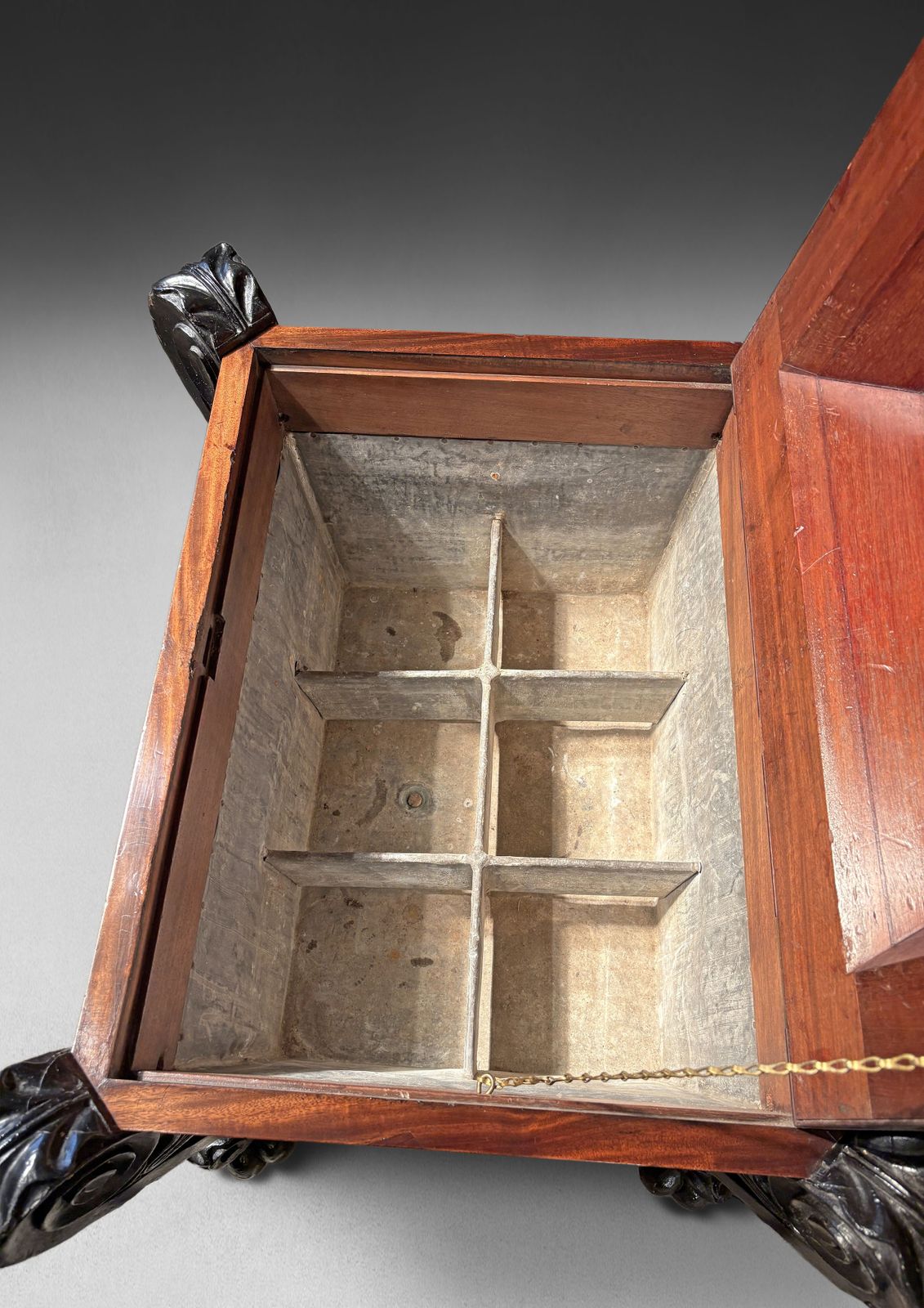 Regency Carved Mahogany And Ebonised Cellarette After Thomas Hope photo furniture