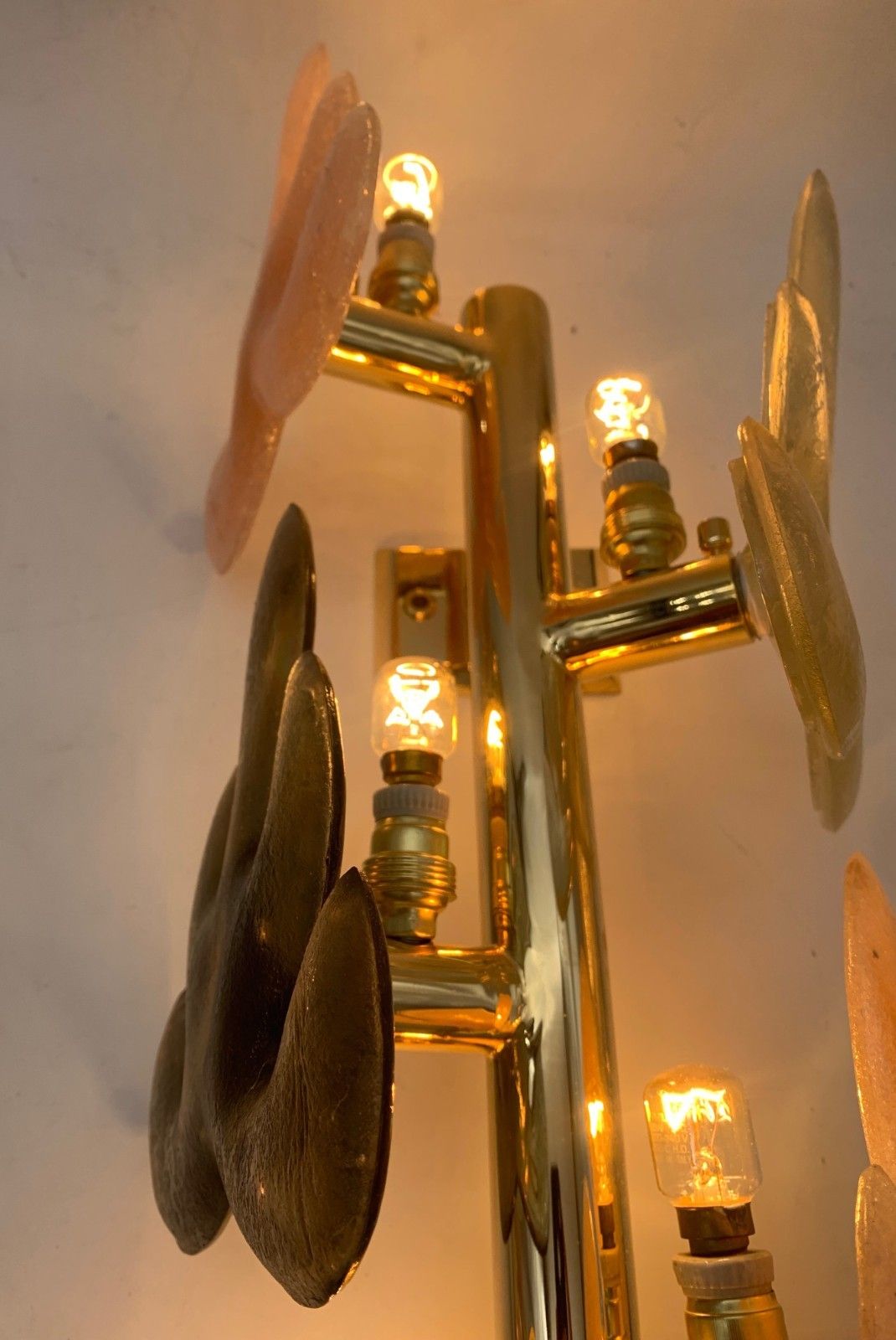 Wall Lamp, Pair Of Seguso Glasses Applique Art photo for sale