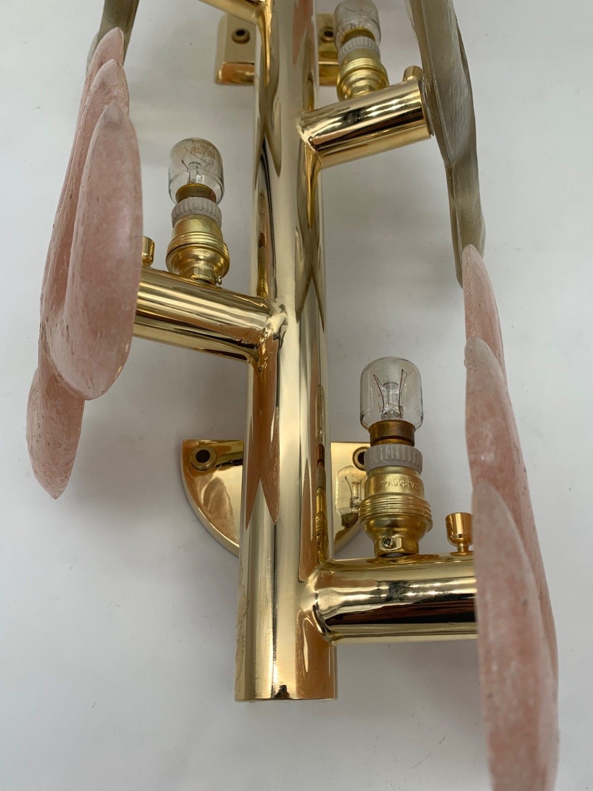 Wall Lamp, Pair Of Seguso Glasses Applique Art photo vintage