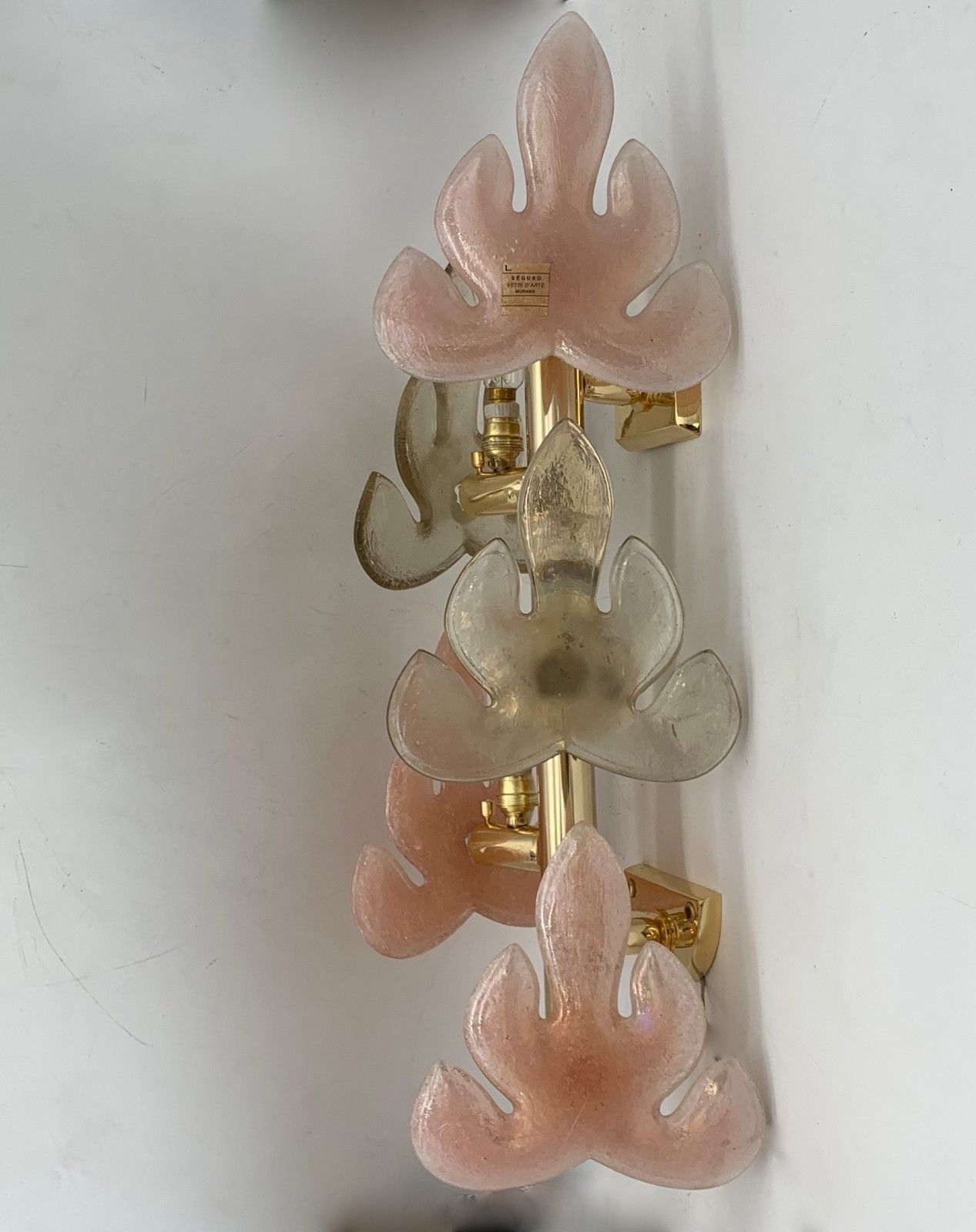 10568.0 Wall Lamp, Pair Of Seguso Glasses Applique Art photo