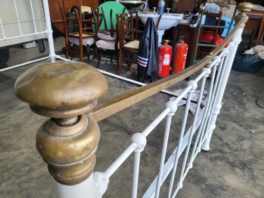 Antique Victorian Cast Iron Double Bed Frame photo buy