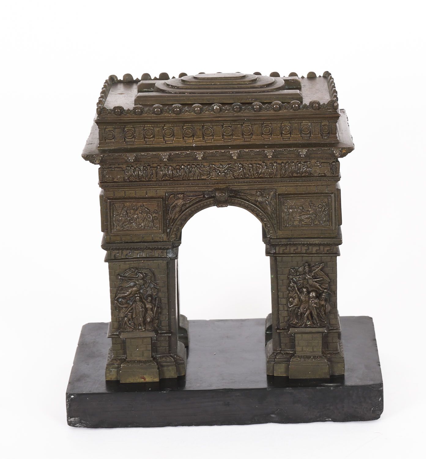 Antique French Bronze Grand Tour Model Of The Arc De Triomphe 19th C photo for sale