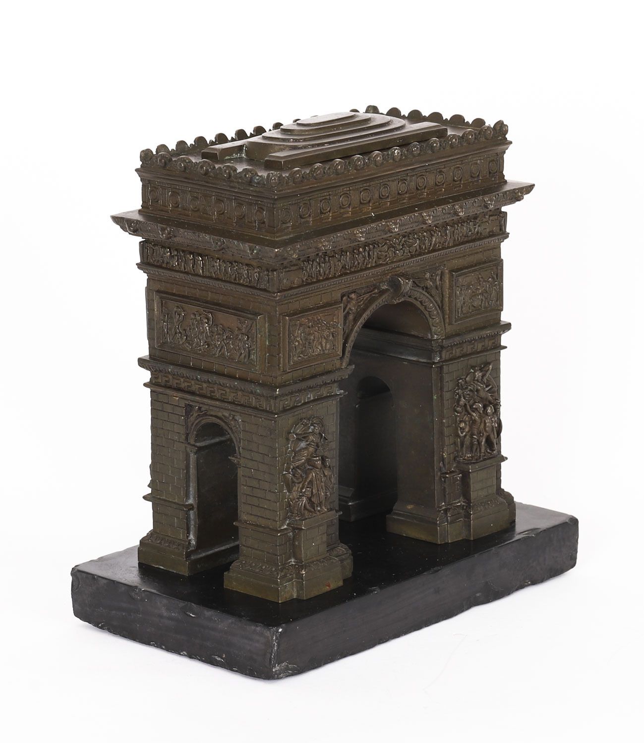 Antique French Bronze Grand Tour Model Of The Arc De Triomphe 19th C photo vintage