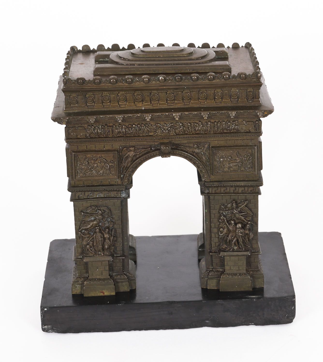 975.0 Antique French Bronze Grand Tour Model Of The Arc De Triomphe 19th C photo