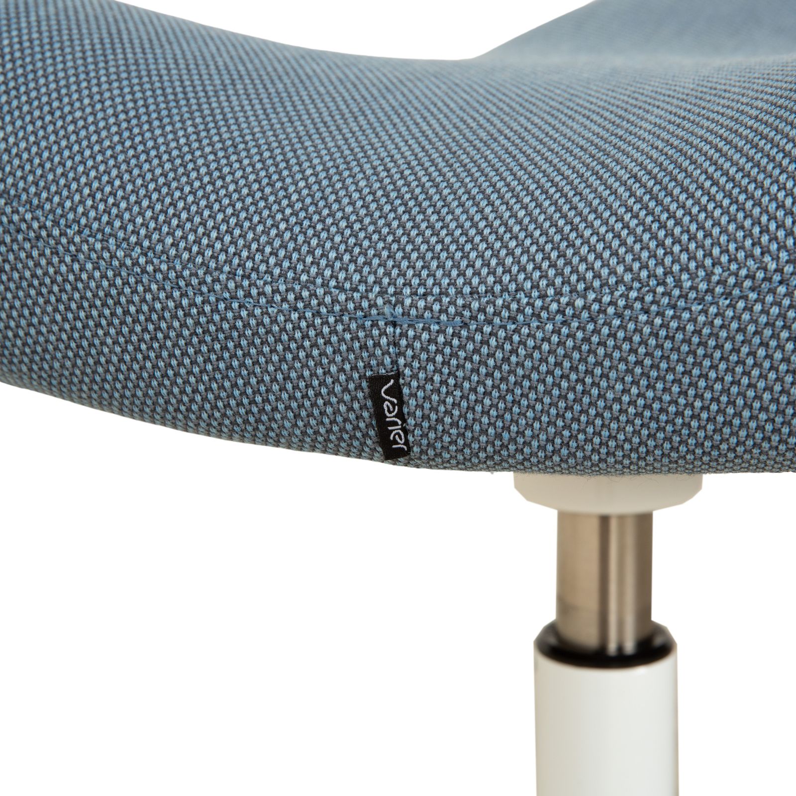Varier Move Sit Stand Stool Fabric Blue Base White Wood Ash photo vinterior