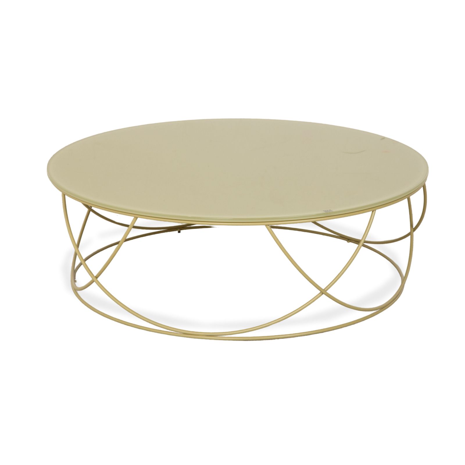 Table basse Rolf Benz 8770 en verre vert olive, 95 cm