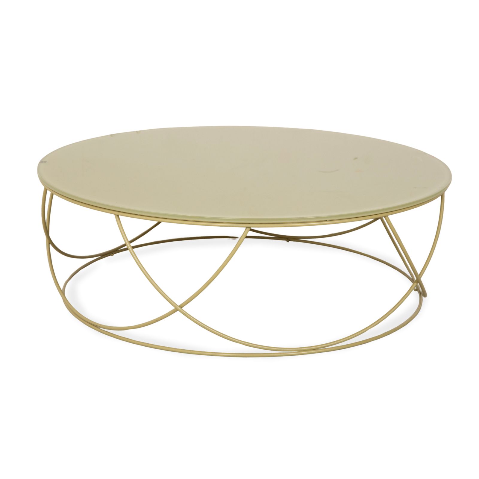 Table basse Rolf Benz 8770 en verre vert olive, 95 cm photo vintage