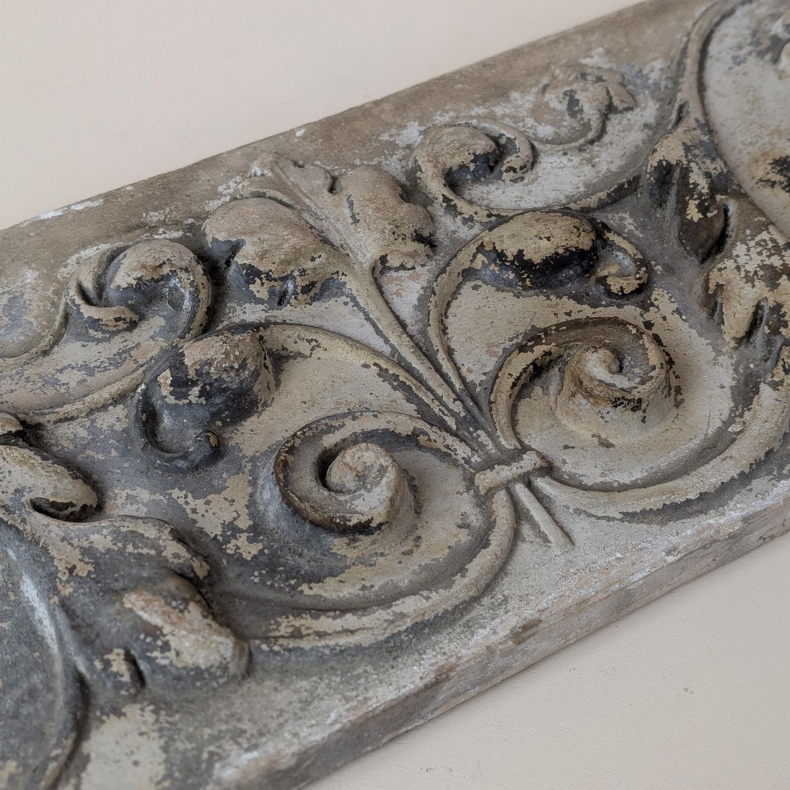 Antique French Century Terracotta Floral 19th Century Architectural Bas Relief Plaque Wall Art photo buy