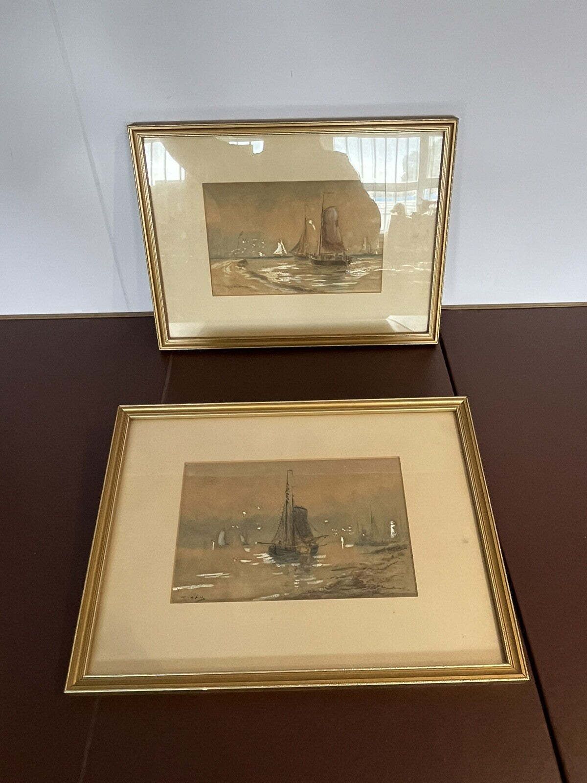 Pair Of Framed Marine/ Maritime Watercolours Paintings, Both Signed photo buy